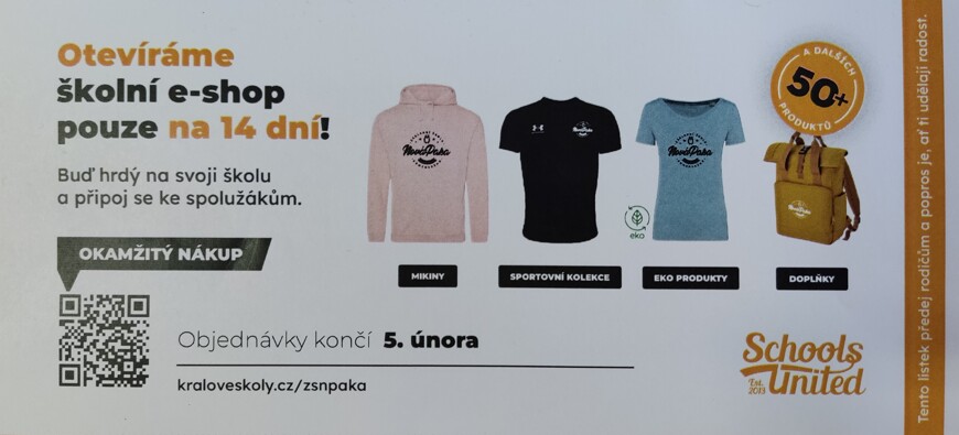 Oblečení se školním logem